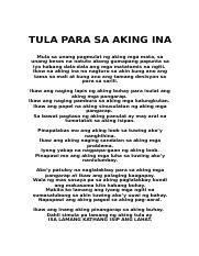 Mapagkalinga ang aking ina kagaya ng aking lola. .